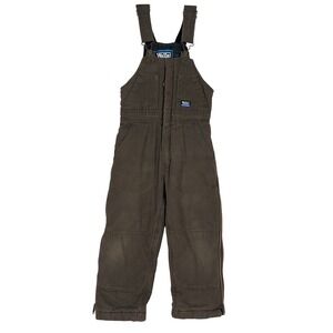 Walls Tough Wear Kidz Grow System Brown Insulated Winter Snow Bib Overalls